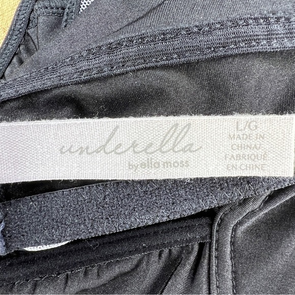 LARGE UNDERELLA BY ELLA MOSS BLACK BRALETTE IVORY MESH PANEL ACCENT STRETCH - Picture 8 of 9